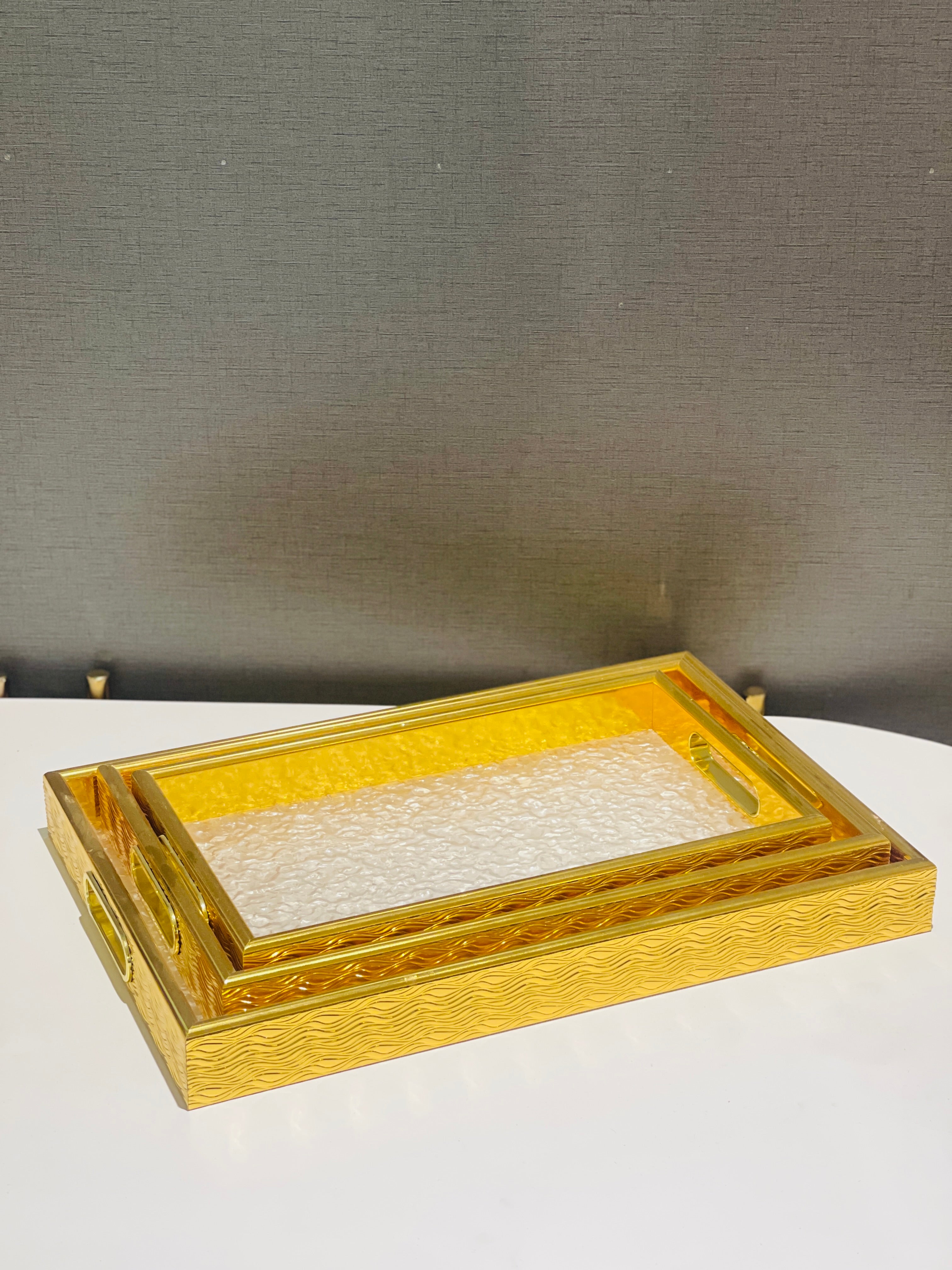 Tray Set Acrylic Wood