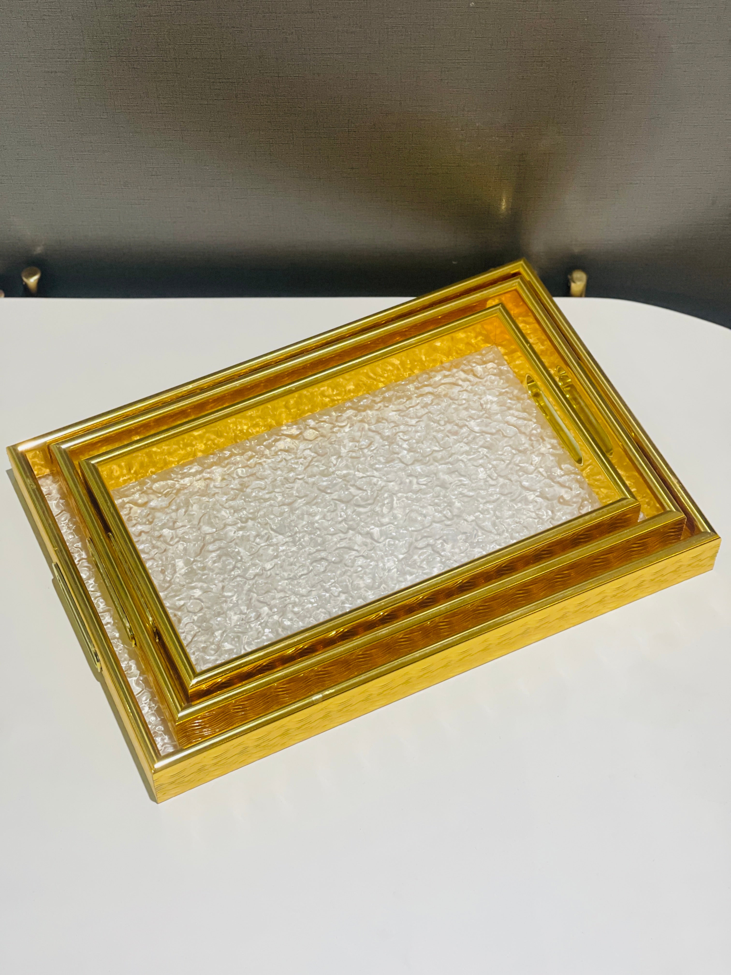 Tray Set Acrylic Wood